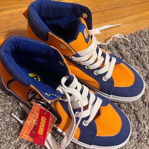 Orange and Blue High-Top Kids Shoes